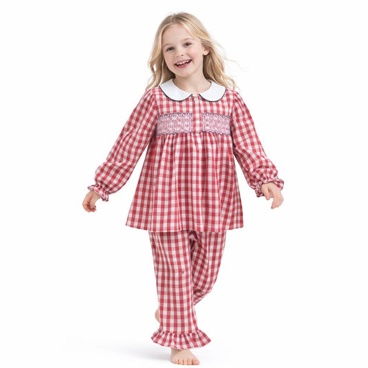 Charlotte - Rutete pysjamas med vaffelsøm