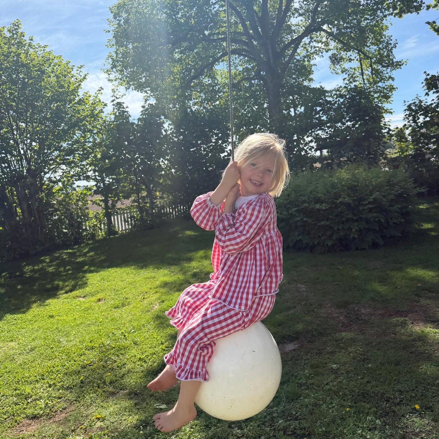Charlotte - Rutete pysjamas med vaffelsøm